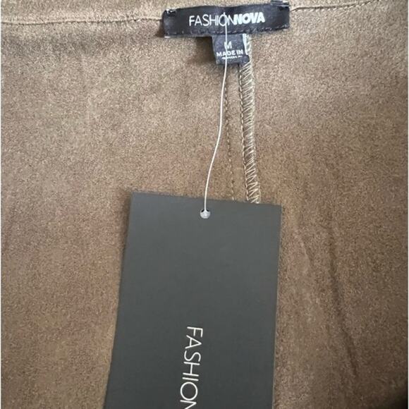 Fashion Nova Soft Suede Sway Jacket in Olive Medium - Picture 3 of 8